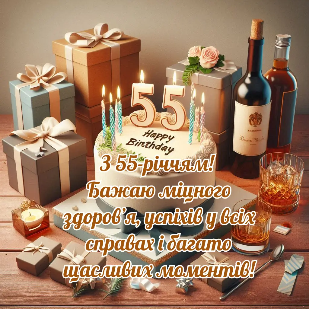 привітання з ювілеєм 55 років чоловіку в прозі